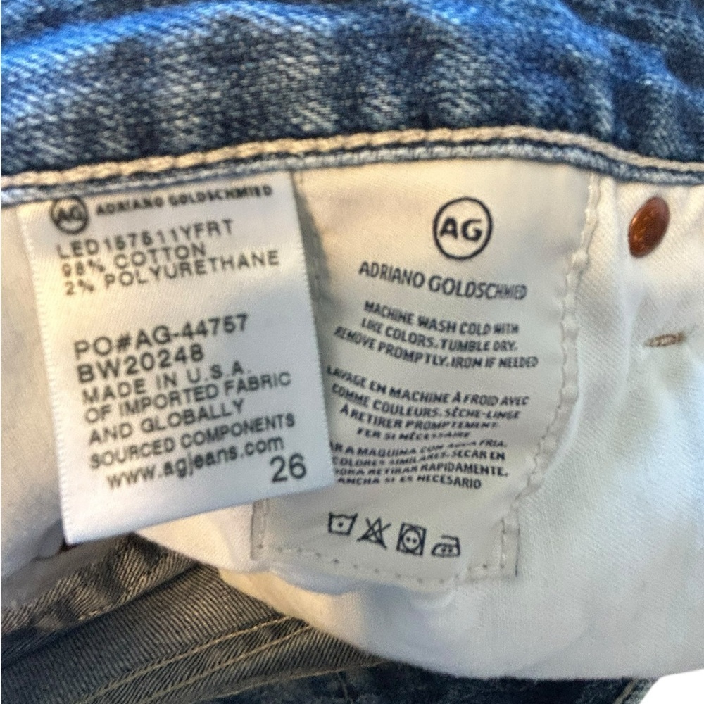 AG Adriano Goldschmied Ex Boyfriend Slim Jeans Women’s 26 Light Wash Mid Rise - Picture 6 of 6